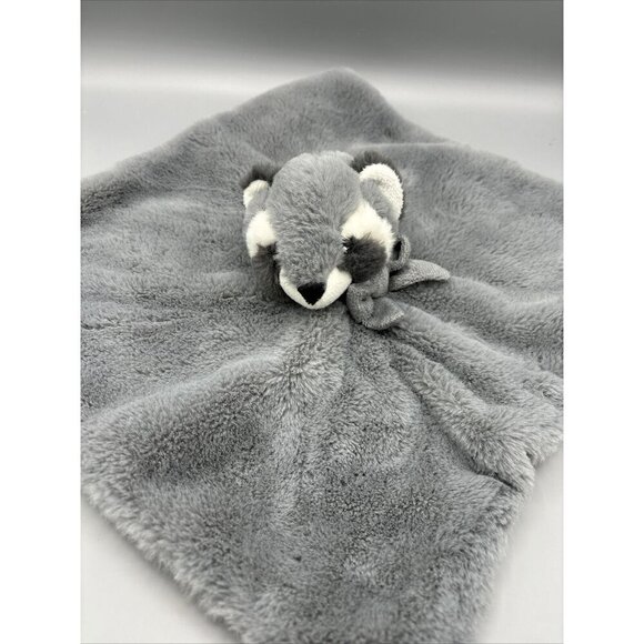 Little Miracles 3 Pc Raccoon Lovey Rattle Security Blanket Set Plush Baby Gray - Picture 5 of 6